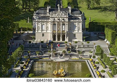 "Water parterre in the palace gardens, in front of Schloss Linderhof Palace, Upper Bavaria, Bavaria, Germany, Europe" View Large Photo Image Stock Image - "Water parterre in the palace gardens, in front of Schloss Linderhof Palace, Upper Bavaria, Bavaria, Germany, Europe". Fotosearch