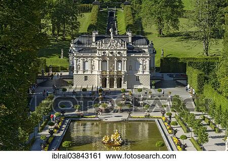 "Water parterre in the palace gardens, in front of Schloss Linderhof Palace, Upper Bavaria, Bavaria, Germany, Europe" View Large Photo Image Stock Image - "Water parterre in the palace gardens, in front of Schloss Linderhof Palace, Upper Bavaria, Bavaria, Germany, Europe". Fotosearch