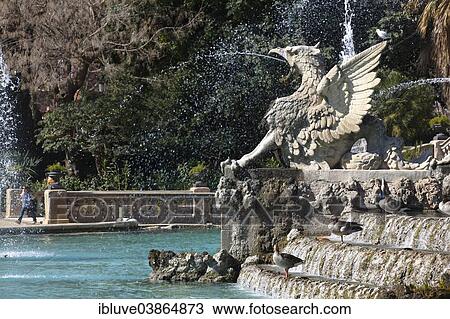 "Water-spouting dragon by Antoni Gaudi at the fountain Font de la Cascada, Parc de la Ciutadella, Barcelona, Catalonia, Spain, Europe" View Large Photo Image Stock Image - "Water-spouting dragon by Antoni Gaudi at the fountain Font de la Cascada, Parc de la Ciutadella, Barcelona, Catalonia, Spain, Europe". Fotosearch