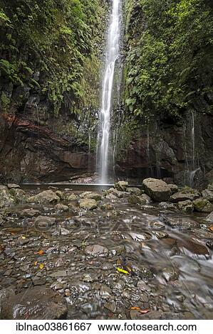 "Waterfall at 25 Fontes, Rabacal, Madeira, Portugal, Europe" View Large Photo Image Stock Photo - "Waterfall at 25 Fontes, Rabacal, Madeira, Portugal, Europe". Fotosearch