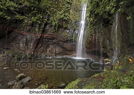 "Waterfall at 25 Fontes, Rabacal, Madeira, Portugal, Europe" View Large Photo Image Stock Photo - "Waterfall at 25 Fontes, Rabacal, Madeira, Portugal, Europe". Fotosearch