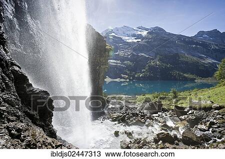 "Waterfall at Oeschinensee, Oeschinen Lake, Bernese Oberland, Canton of Bern, Switzerland, Europe" View Large Photo Image Stock Image - "Waterfall at Oeschinensee, Oeschinen Lake, Bernese Oberland, Canton of Bern, Switzerland, Europe". Fotosearch