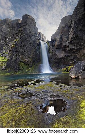 Stock Photograph - "Waterfall, East Iceland, Iceland, Europe". Fotosearch