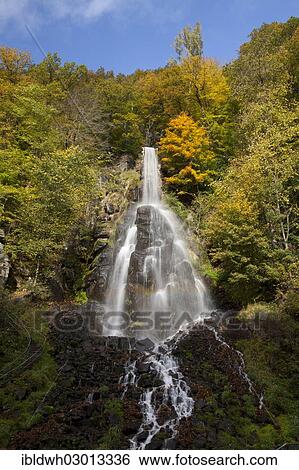 "Waterfall in an autumnal landscape in Trusetal, Brotterode-Trusetal, Thuringian Forest, Thuringen, Germany, Europe" View Large Photo Image Stock Photograph - "Waterfall in an autumnal landscape in Trusetal, Brotterode-Trusetal, Thuringian Forest, Thuringen, Germany, Europe". Fotosearch