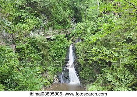 Stock Photograph - "Waterfall in the Lotenbachklamm gorge, Black Forest, Baden-Wurttemberg, Germany, Europe". Fotosearch
