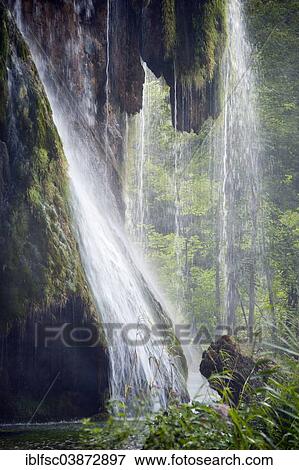 "Waterfall in the Plitvice Lakes National Park, Lika-Senj, Croatia, Europe" View Large Photo Image Stock Photo - "Waterfall in the Plitvice Lakes National Park, Lika-Senj, Croatia, Europe". Fotosearch