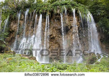 "Waterfall in the Plitvice Lakes National Park, Lika-Senj, Croatia, Europe" View Large Photo Image Stock Photograph - "Waterfall in the Plitvice Lakes National Park, Lika-Senj, Croatia, Europe". Fotosearch