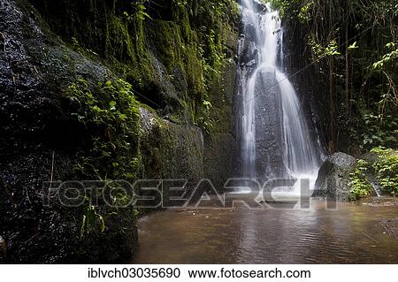 Stock Image - "Waterfall in the rainforest, Terara, Lombok, Nusa Tenggara Barat Province, Indonesia, Asia". Fotosearch