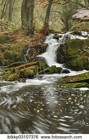 Stock Photograph - "Waterfall in the Selke River in autumn, Alexisbad, Saxony-Anhalt, Germany, Europe". Fotosearch