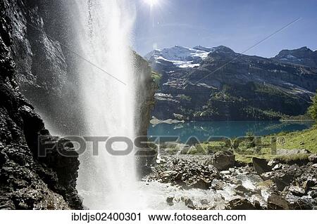 "Waterfall, Oeschinensee lake, Kandersteg, Bernese Oberland, Canton of Bern, Switzerland, Europe" View Large Photo Image Stock Image - "Waterfall, Oeschinensee lake, Kandersteg, Bernese Oberland, Canton of Bern, Switzerland, Europe". Fotosearch