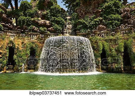 "Waterfall of The Oval fountain, 1567, Villa d'Este, UNESCO World Heritage Site, Tivoli, Lazio, Italy, Europe" View Large Photo Image Stock Image - "Waterfall of The Oval fountain, 1567, Villa d'Este, UNESCO World Heritage Site, Tivoli, Lazio, Italy, Europe". Fotosearch