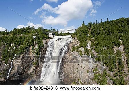 Stock Photograph - Waterfall, Parc de la Chute Montmorency, Montmorency Falls, Quebec, Canada, North America. Fotosearch
