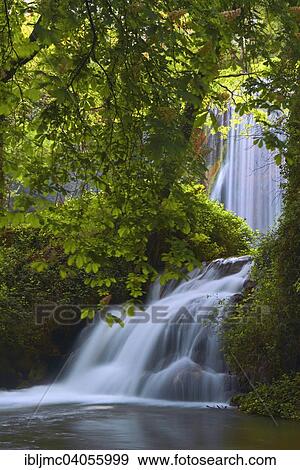 Stock Photo - "Waterfall, Piedra River, Monasterio de Piedra, Nuevalos, Zaragoza province, Aragon, Spain, Europe". Fotosearch