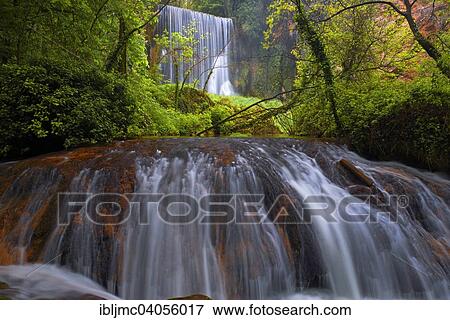 Stock Photo - "Waterfall, Piedra River, Monasterio de Piedra, Nuevalos, Zaragoza province, Aragon, Spain, Europe". Fotosearch