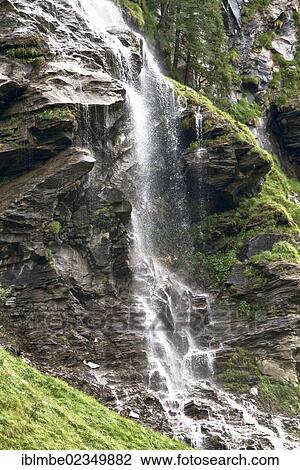 Stock Image - "Waterfall, Rauris, Krumltal valley, Hohe Tauern National Park, Salzburg, Austria, Europe". Fotosearch