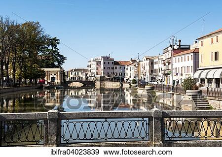 Stock Photo - "Waterfront at the Canal Bianco, Adria town, province of Rovigo, Veneto, Italy, Europe". Fotosearch