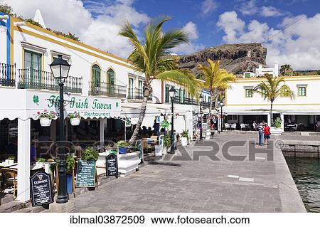 "Waterfront at the harbor, Puerto de Mogan, Gran Canaria, Canary Islands, Spain, Europe" View Large Photo Image Stock Photo - "Waterfront at the harbor, Puerto de Mogan, Gran Canaria, Canary Islands, Spain, Europe". Fotosearch