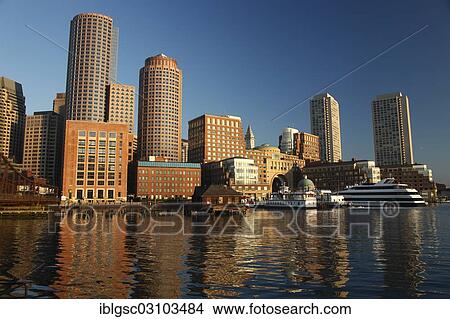 Picture - "Waterfront, City of Boston, Massachusetts, New England, USA, Boston, Massachusetts, United States, North America". Fotosearch