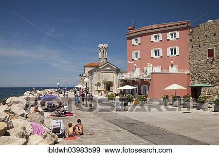 "Waterfront with St Clement or Our Lady of Health Church and lighthouse, Piran, Istria, Slovenia, Europe" View Large Photo Image Stock Photo - "Waterfront with St Clement or Our Lady of Health Church and lighthouse, Piran, Istria, Slovenia, Europe". Fotosearch