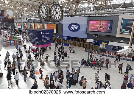 Stock Photograph - "Waterloo Station concourse, London, England, United Kingdom, Europe". Fotosearch
