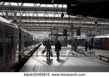 "Waterloo Station London, passengers boarding train, Waterloo, London, London region, England, United Kingdom, Europe" View Large Photo Image Stock Photo - "Waterloo Station London, passengers boarding train, Waterloo, London, London region, England, United Kingdom, Europe". Fotosearch