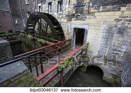 "Waterwheel at Bischofsmuehle mill, 7th century, mill of the Bischofsmuehle traditional bakery, still in operation, Maastricht, Limburg, The Netherlands, Europe" View Large Photo Image Stock Photo - "Waterwheel at Bischofsmuehle mill, 7th century, mill of the Bischofsmuehle traditional bakery, still in operation, Maastricht, Limburg, The Netherlands, Europe". Fotosearch
