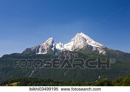 "Watzmann Mountain, view from Lockstein Mountain, Lockstein, Berchtesgaden, Berchtesgadener Land District, Upper Bavaria, Bavaria, Germany, Europe" View Large Photo Image Stock Photography - "Watzmann Mountain, view from Lockstein Mountain, Lockstein, Berchtesgaden, Berchtesgadener Land District, Upper Bavaria, Bavaria, Germany, Europe". Fotosearch