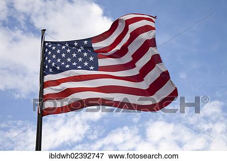 Waving US-American flag View Large Photo Image Stock Photo - Waving US-American flag. Fotosearch