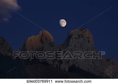 "Waxing moon between Roten Fluh und Gimpel mountains in Tannheim Valley, Tyrol, Austria, Europe" View Large Photo Image Stock Image - "Waxing moon between Roten Fluh und Gimpel mountains in Tannheim Valley, Tyrol, Austria, Europe". Fotosearch