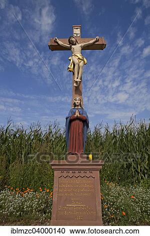 Stock Image - "Wayside cross, Ringsheim, Baden-Wurttemberg, Germany, Europe". Fotosearch