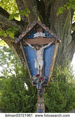 "Wayside crucifix, Schlitten, Wessobrunn, Pfaffenwinkel region, Upper Bavaria, Bavaria, Germany, Europe" View Large Photo Image Stock Image - "Wayside crucifix, Schlitten, Wessobrunn, Pfaffenwinkel region, Upper Bavaria, Bavaria, Germany, Europe". Fotosearch