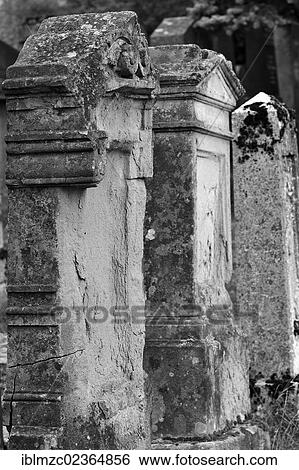 Stock Photograph - "Weathered headstones on the third Jewish cemetery of 1897, Schnaittach, Middle Franconia, Bavaria, Germany, Europe". Fotosearch