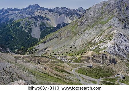 "Weathered landscape at the pass road of Col d'Izoard, 2361m, part of the Route des Grandes Alpes mountain road, Cervieres, Provence-Alpes-Cote d'Azur, France, Europe" View Large Photo Image Stock Image - "Weathered landscape at the pass road of Col d'Izoard, 2361m, part of the Route des Grandes Alpes mountain road, Cervieres, Provence-Alpes-Cote d'Azur, France, Europe". Fotosearch