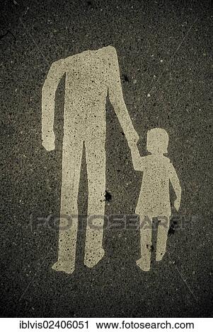 Weathered pictogramm with headless adult leading a child View Large Photo Image Stock Image - Weathered pictogramm with headless adult leading a child. Fotosearch