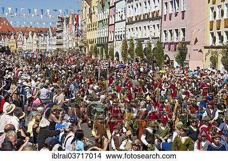 "Wedding procession of the " Landshut Wedding", historic center, Landshut, Lower Bavaria, Bavaria, Germany, Europe" View Large Photo Image Picture - "Wedding procession of the " Landshut Wedding", historic center, Landshut, Lower Bavaria, Bavaria, Germany, Europe". Fotosearch