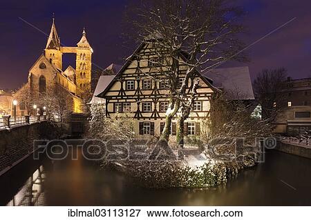 "Wehrneckar canal with the Town Church of St. Dionys, Esslingen am Neckar, Baden-Wurttemberg, Germany, Europe" View Large Photo Image Stock Photo - "Wehrneckar canal with the Town Church of St. Dionys, Esslingen am Neckar, Baden-Wurttemberg, Germany, Europe". Fotosearch