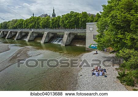 "Wehrsteg footbridge and Isar beach, Munich, Upper Bavaria, Bavaria, Germany, Europe" View Large Photo Image Stock Photo - "Wehrsteg footbridge and Isar beach, Munich, Upper Bavaria, Bavaria, Germany, Europe". Fotosearch