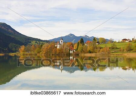 Stock Photo - "Weissensee district, Lake Weissensee, Fussen, Allgau, Bavaria, Germany, Europe". Fotosearch