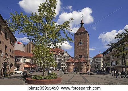 "Weisser Turm, white tower, believed to have originated in around 1250, previously incorporated into the city walls, Ludwigsplatz square, Nuremberg, Middle Franconia, Bavaria, Germany, Europe" View Large Photo Image Stock Image - "Weisser Turm, white tower, believed to have originated in around 1250, previously incorporated into the city walls, Ludwigsplatz square, Nuremberg, Middle Franconia, Bavaria, Germany, Europe". Fotosearch