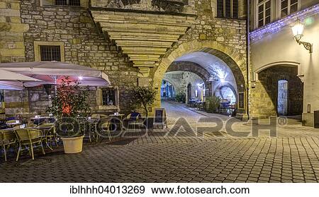 "Wenigemarkt with passage of the Agidienkirche to the Kramerbrucke in the evening, Erfurt, Thuringia, Germany, Europe" View Large Photo Image Stock Photo - "Wenigemarkt with passage of the Agidienkirche to the Kramerbrucke in the evening, Erfurt, Thuringia, Germany, Europe". Fotosearch