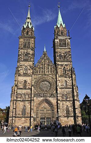 "West facade of the Gothic Lorenzkirche church, built between 1250 and 1477, Lorenzer Platz square 10, Nuremberg, Middle Franconia, Bavaria, Germany, Europe, PublicGround, Europe" View Large Photo Image Stock Image - "West facade of the Gothic Lorenzkirche church, built between 1250 and 1477, Lorenzer Platz square 10, Nuremberg, Middle Franconia, Bavaria, Germany, Europe, PublicGround, Europe". Fotosearch