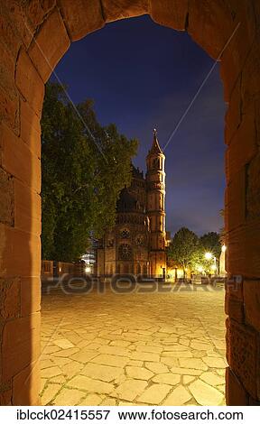 West facade of the Romanesque Cathedral of St. Peter in Worms, Worms Cathedral, at night, Worms, Rhineland-Palatinate, Germany, Europe View Large Photo Image Stock Photo - West facade of the Romanesque Cathedral of St. Peter in Worms, Worms Cathedral, at night, Worms, Rhineland-Palatinate, Germany, Europe. Fotosearch