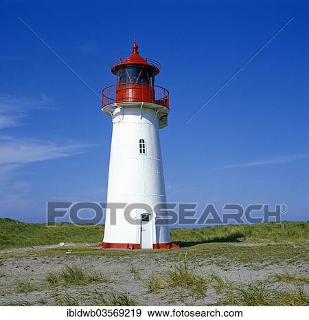 Stock Photo - "Westellenbogen Lighthouse, List, Sylt, North Frisian Islands, Schleswig-Holstein, Germany, Europe". Fotosearch