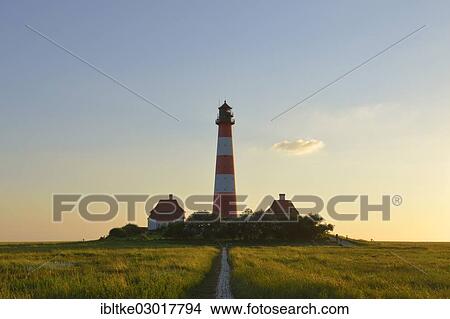 "Westerhever Lighthouse, North Frisia, Westerhever, Eiderstedt, North Frisia, Schleswig-Holstein, Germany, Europe" View Large Photo Image Picture - "Westerhever Lighthouse, North Frisia, Westerhever, Eiderstedt, North Frisia, Schleswig-Holstein, Germany, Europe". Fotosearch