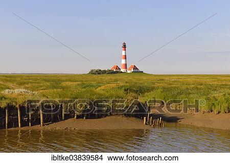 "Westerheversand Lighthouse, Westerhever, Eiderstedt, North Frisia, Schleswig-Holstein, Germany, Europe" View Large Photo Image Picture - "Westerheversand Lighthouse, Westerhever, Eiderstedt, North Frisia, Schleswig-Holstein, Germany, Europe". Fotosearch