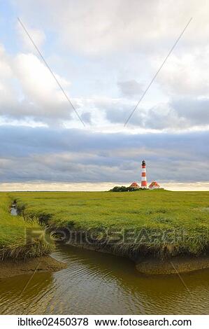 "Westerheversand Lighthouse, Westerhever, North Sea, North Frisia, Schleswig-Holstein, northern Germany, Germany, Europe" View Large Photo Image Stock Photo - "Westerheversand Lighthouse, Westerhever, North Sea, North Frisia, Schleswig-Holstein, northern Germany, Germany, Europe". Fotosearch