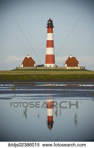 "Westerheversand Lighthouse, Westerhever, Eiderstedt, North Frisia, Schleswig-Holstein, Germany, Europe" View Large Photo Image Stock Photography - "Westerheversand Lighthouse, Westerhever, Eiderstedt, North Frisia, Schleswig-Holstein, Germany, Europe". Fotosearch