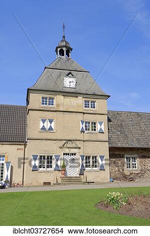 Picture - "Westerwinkel Moated Castle, outbuildings, Herbern, Ascheberg, Munsterland, Nordrhein-Westfalen, Germany, Europe". Fotosearch