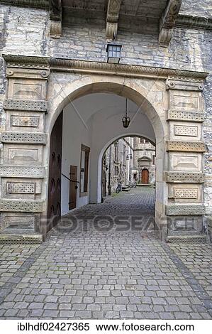 Stock Photography - "Wewelsburg, triangular castle, former Nazi cult site, now a youth hostel and museum of local history, Bueren, North Rhine-Westphalia, Germany, Europe". Fotosearch