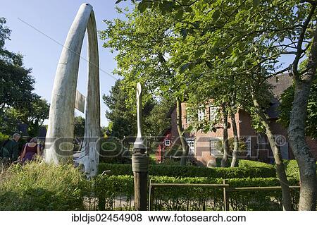 Stock Photo - "Whale bones at the Friesenmuseum, Wyk, Foehr Island, North Frisian Islands, Schleswig-Holstein, Germany, Europe". Fotosearch